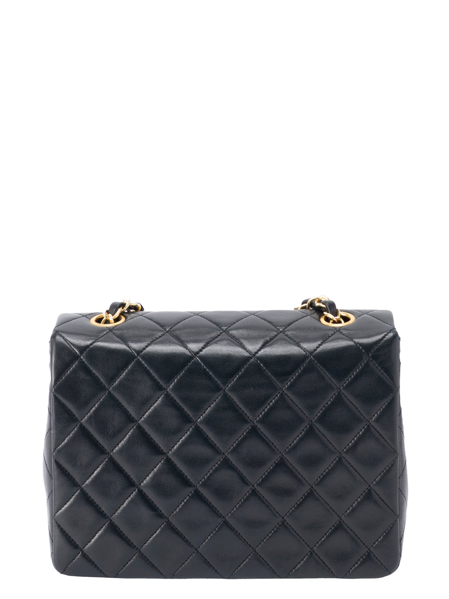 シャネル ミニマトラッセ20 チェーンショルダーバッグ ラムスキン ブラック ゴールド金具