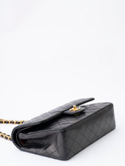 CHANEL Classic Double Flap Matelassé 25 Chain Shoulder Bag, Lambskin, Black, Gold Hardware