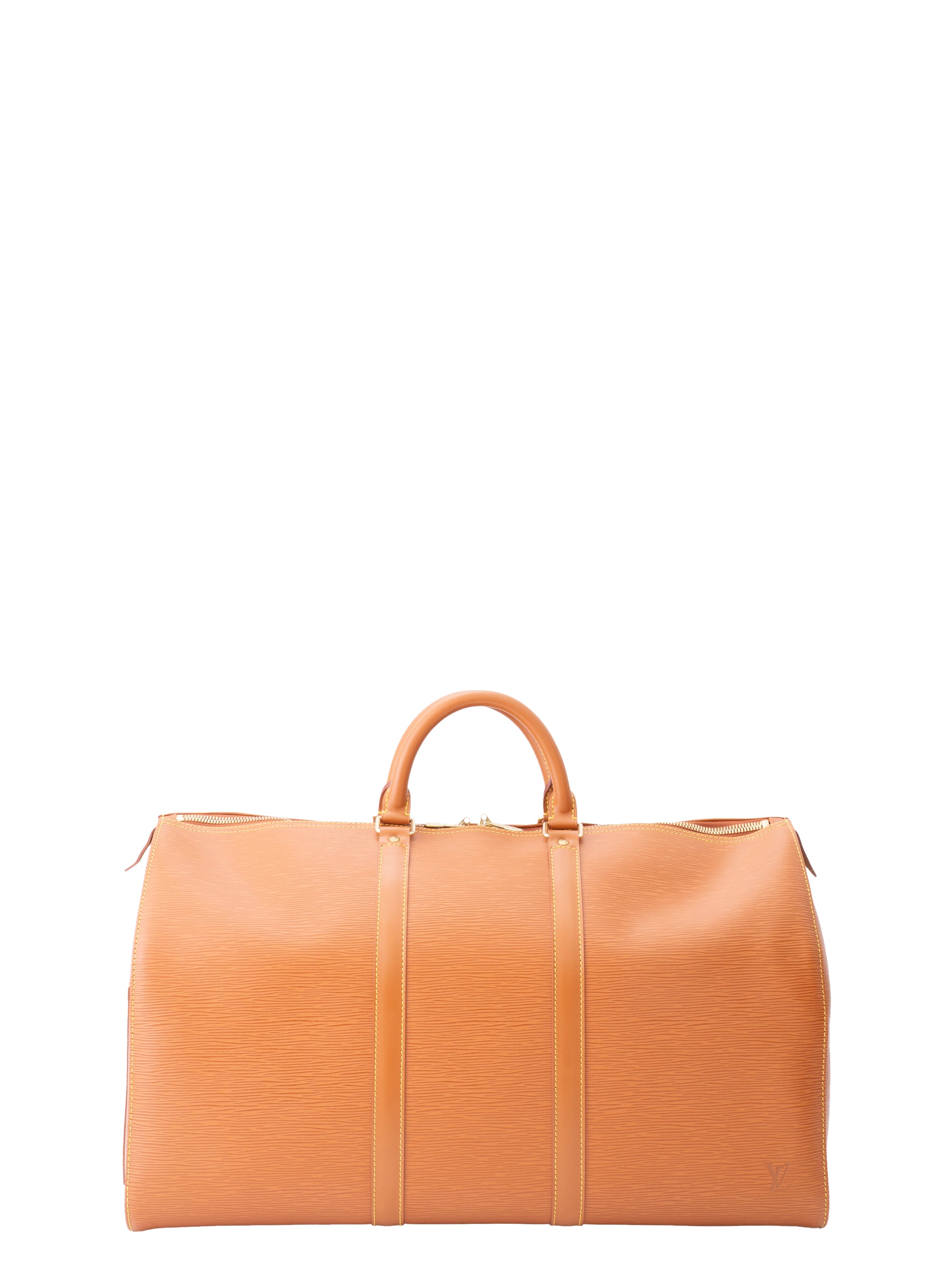 Louis Vuitton M42968 Keepall 50 Handbag Epi Caramel Gold Hardware
