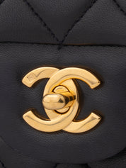 CHANEL Classic Double Flap Matelassé 25 Chain Shoulder Bag, Lambskin, Black, Gold Hardware