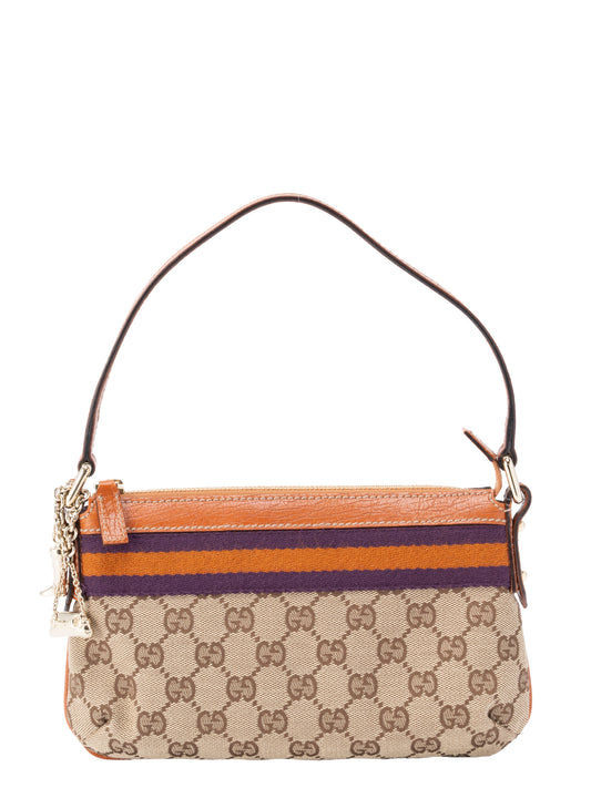 グッチ シェリー GGキャンバス ハンドバッグ キャンバス ブラウン ゴールド金具