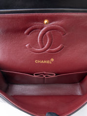 CHANEL Classic Double Flap Matelassé 25 Chain Shoulder Bag, Lambskin, Black, Gold Hardware