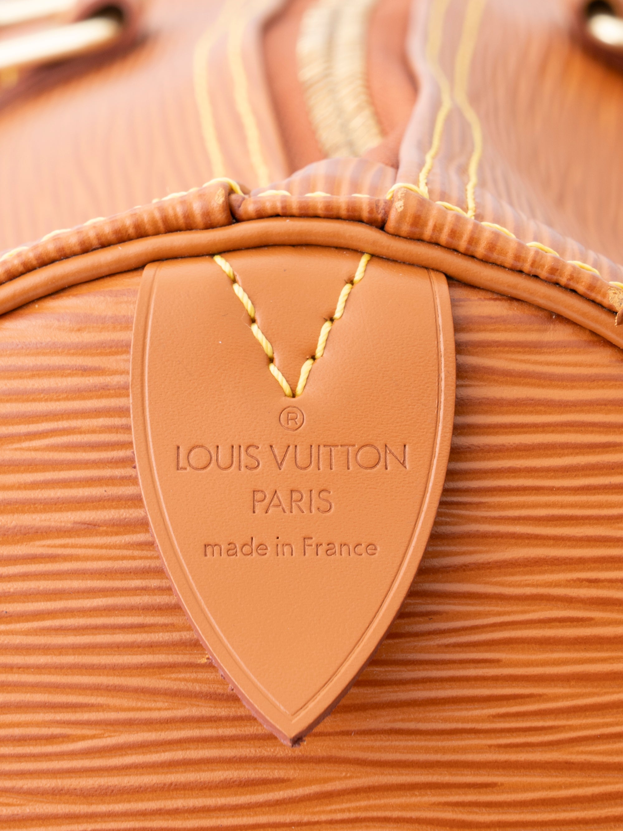 Louis Vuitton M42968 Keepall 50 Handbag Epi Caramel Gold Hardware