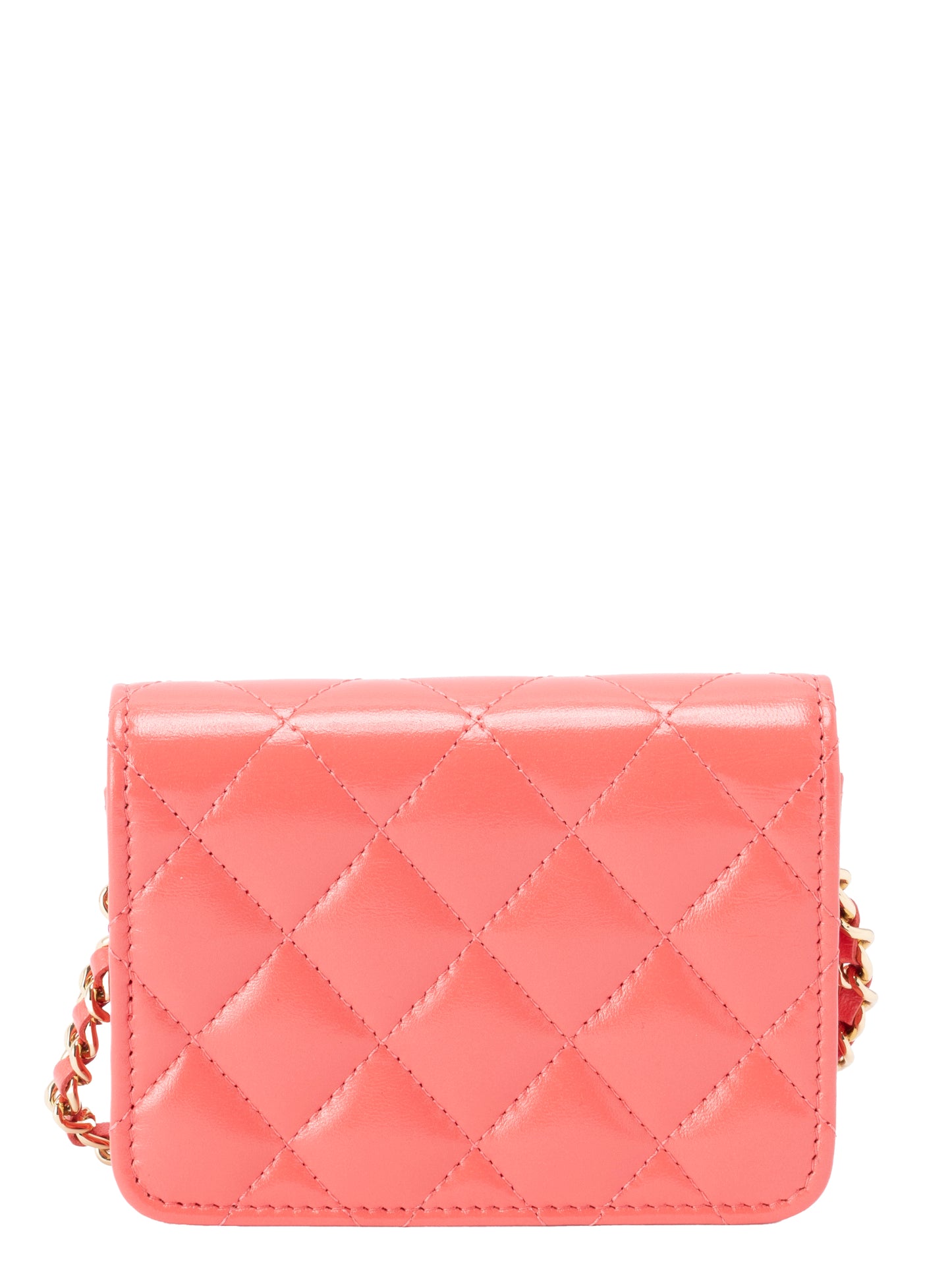 シャネル マトラッセ ランダムシリアル ミニ チェーンショルダーバッグ カーフスキン ピンク ゴールド金具