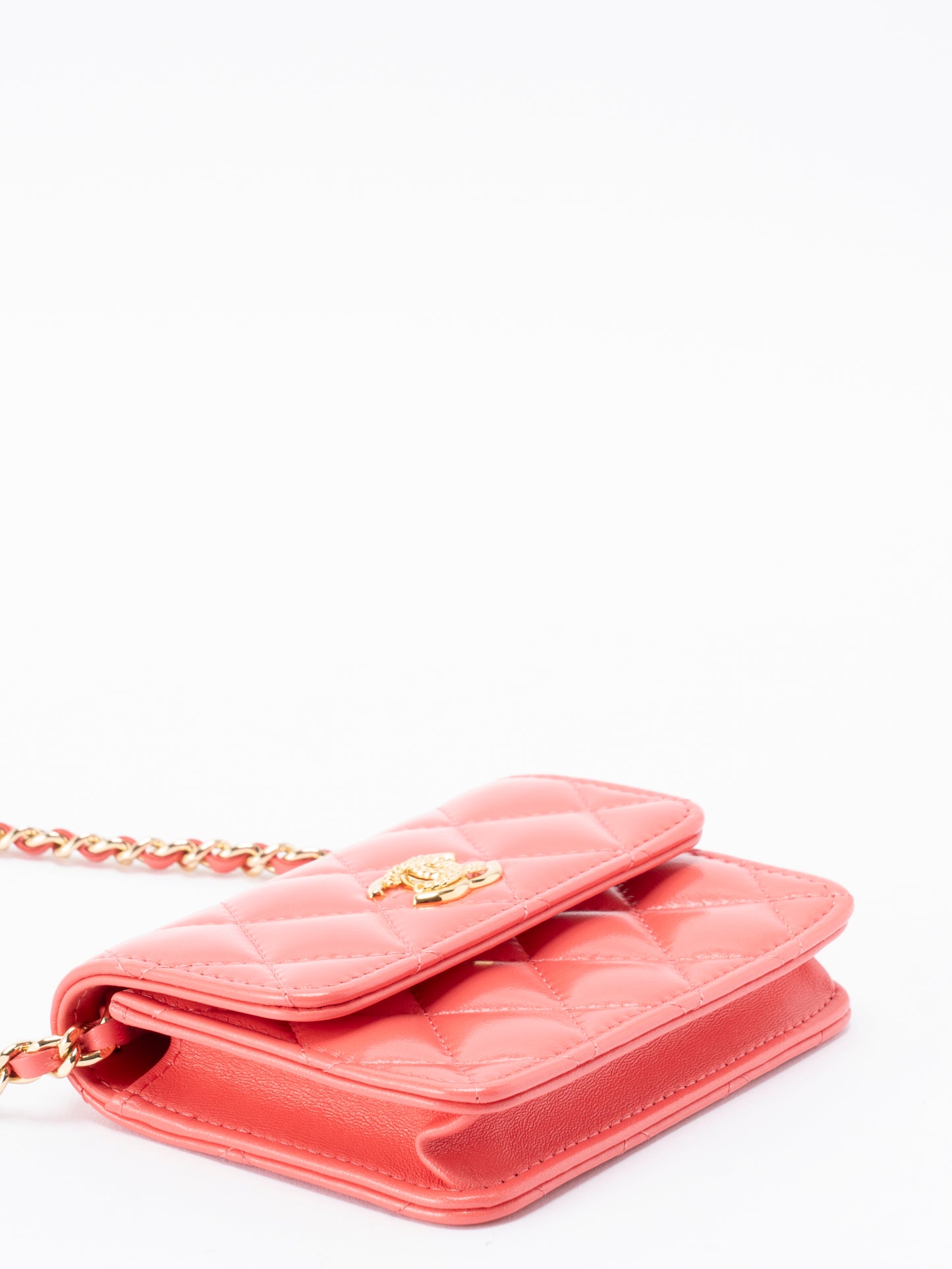 シャネル マトラッセ ランダムシリアル ミニ チェーンショルダーバッグ カーフスキン ピンク ゴールド金具