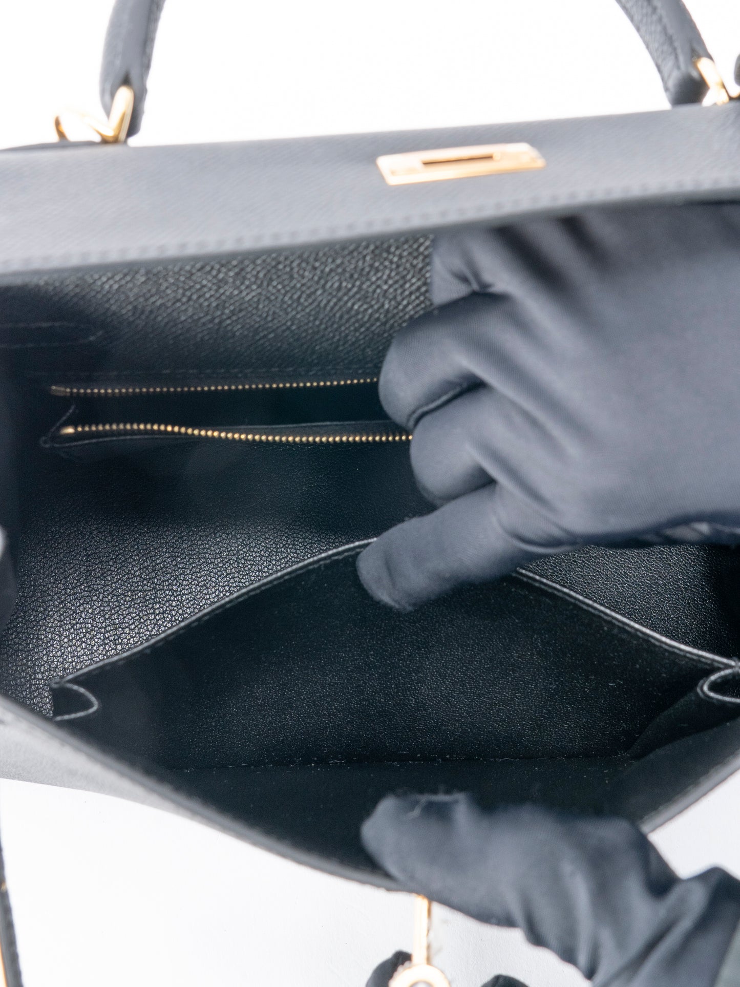 エルメス ケリー25 ハンドバッグ 外縫い K刻:2025年 エプソン ブラック89 ゴールド金具 新品