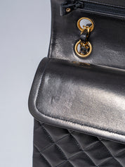 CHANEL Classic Double Flap Matelassé 25 Chain Shoulder Bag, Lambskin, Black, Gold Hardware