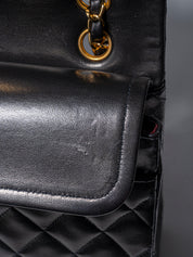 CHANEL Classic Double Flap Matelassé 25 Chain Shoulder Bag, Lambskin, Black, Gold Hardware
