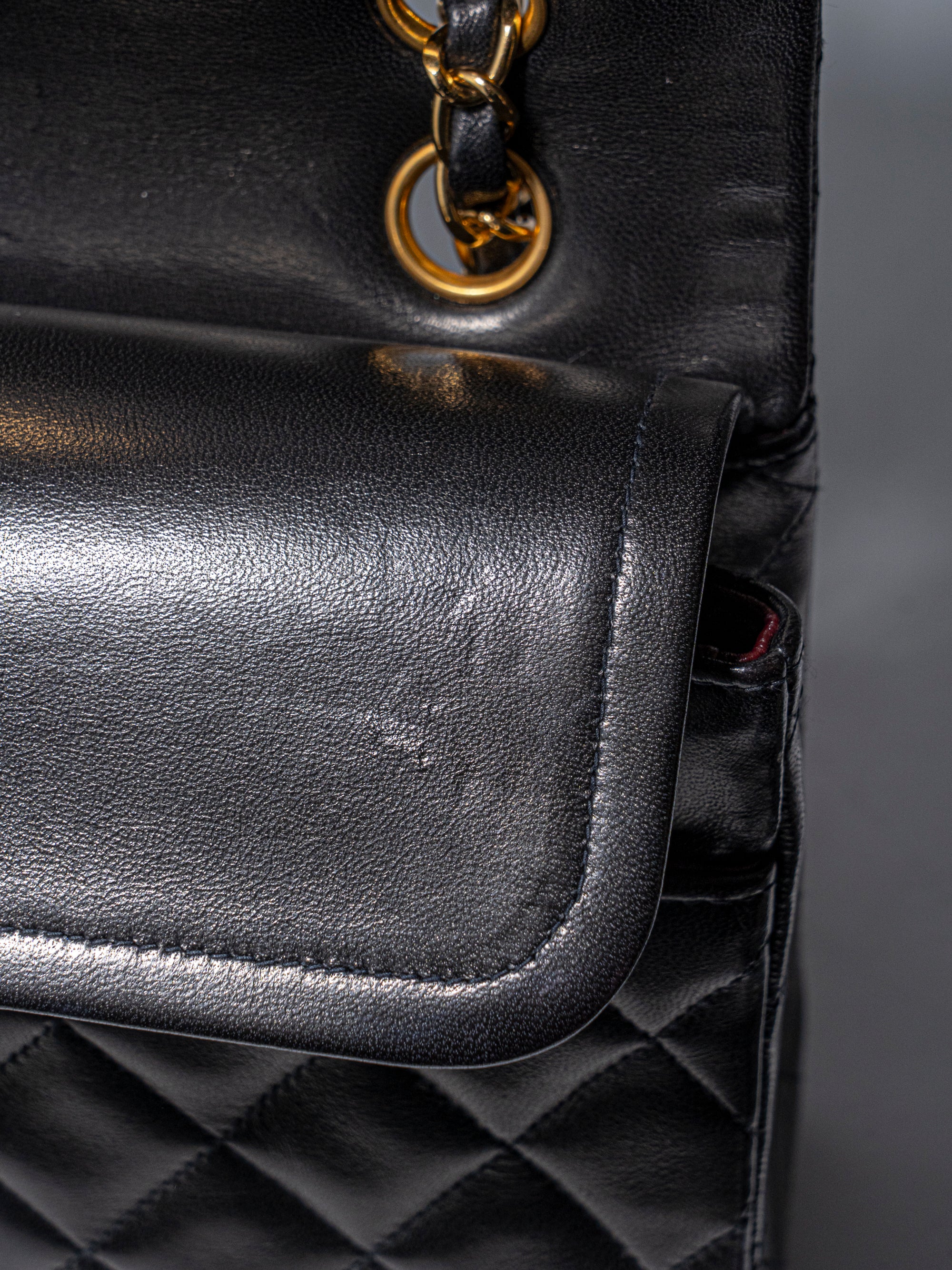 CHANEL Classic Double Flap Matelassé 25 Chain Shoulder Bag, Lambskin, Black, Gold Hardware