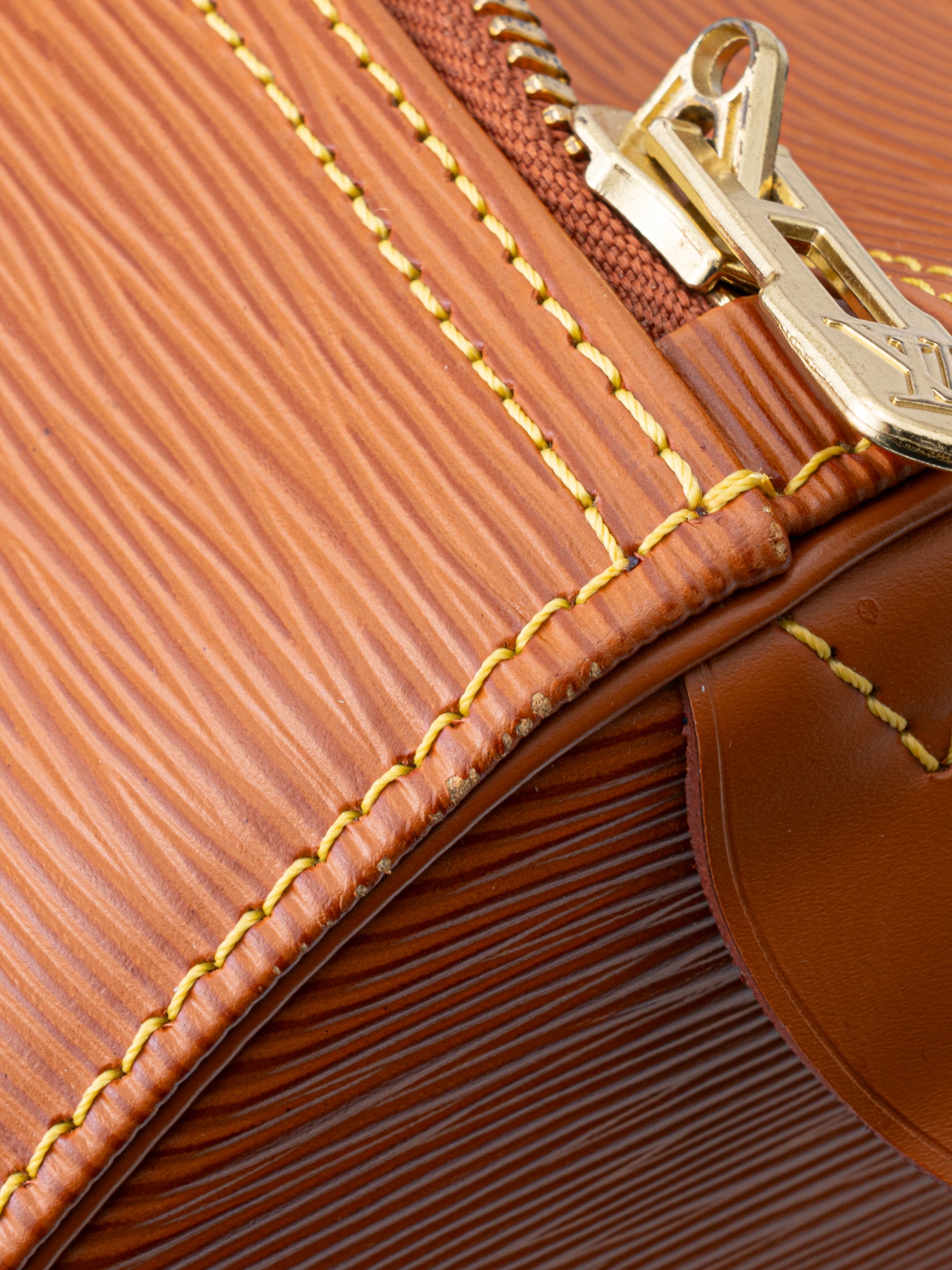 Louis Vuitton M42968 Keepall 50 Handbag Epi Caramel Gold Hardware