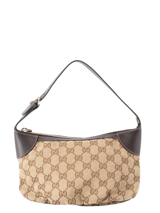 グッチ GGキャンバス ハンドバッグ キャンバス ベージュ ゴールド金具