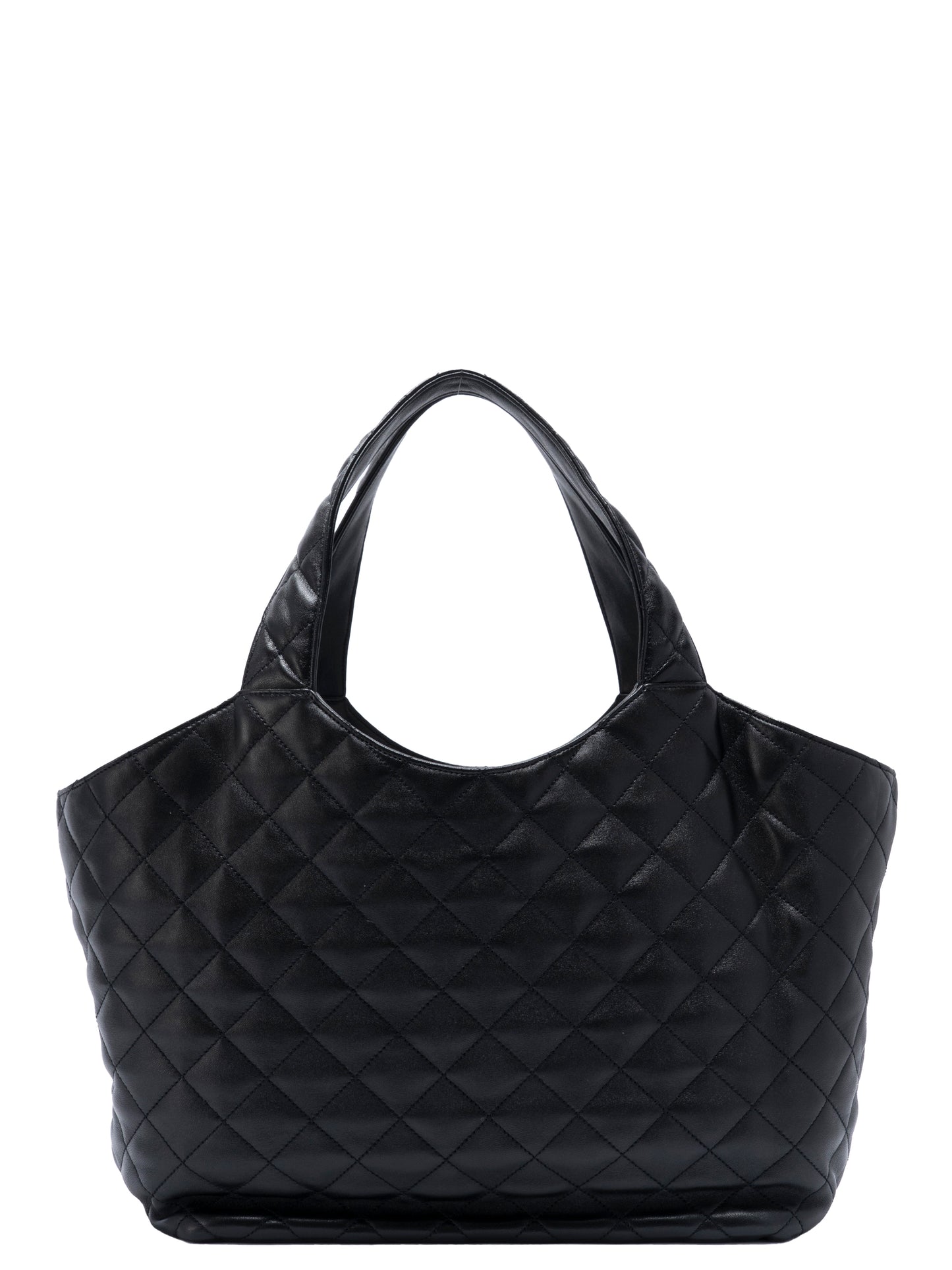 サンローラン イカール ミディアム ショッピングトートバッグ キルティングナッパレザー ブラック アンティークゴールド金具