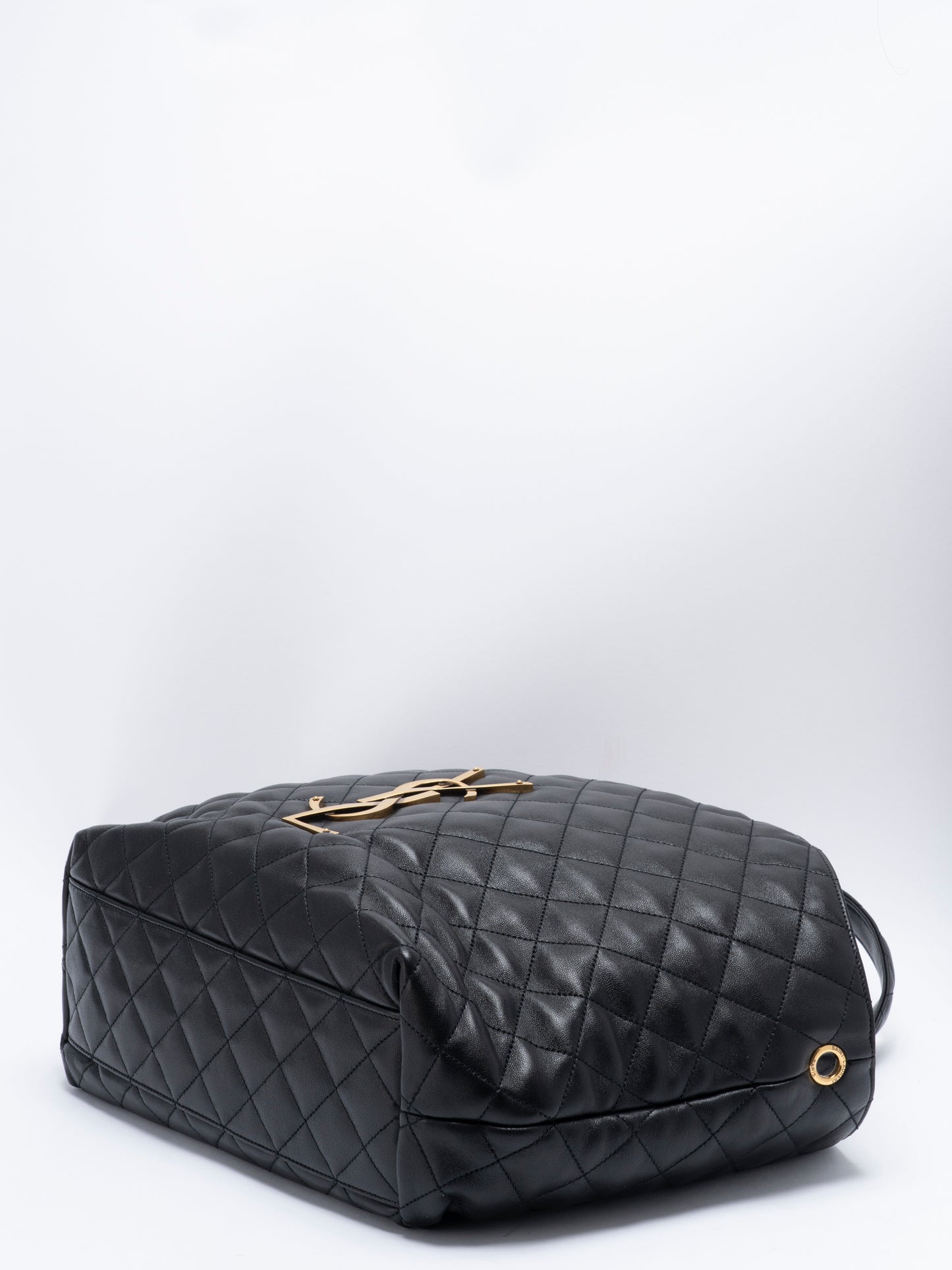 サンローラン イカール ミディアム ショッピングトートバッグ キルティングナッパレザー ブラック アンティークゴールド金具