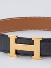 Hermès Constance Belt #65 □A Stamp: 1997 Black 89 Gold Hardware