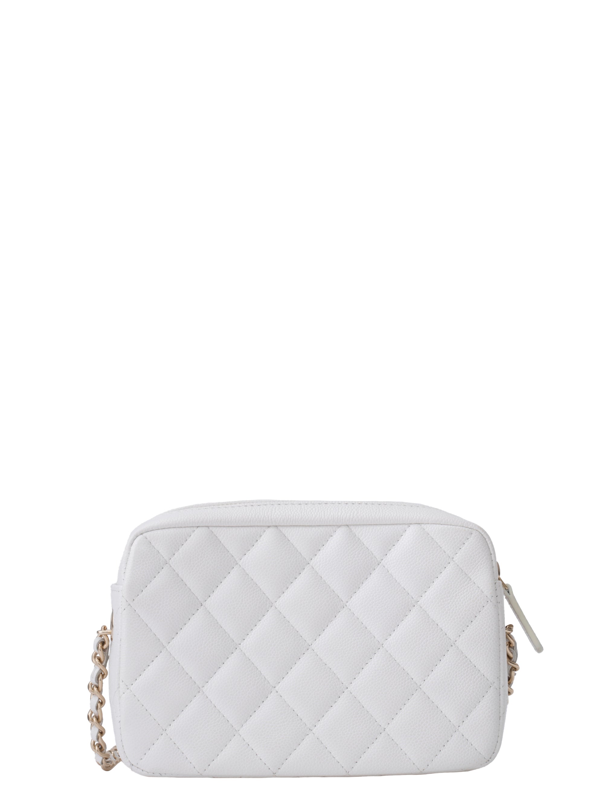 Chanel Matelassé Chain Random Serial Camera Bag Caviar Skin White Gold Hardware