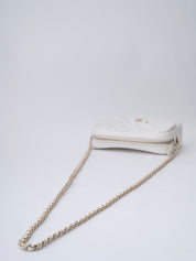 Chanel Matelassé Chain Random Serial Camera Bag Caviar Skin White Gold Hardware