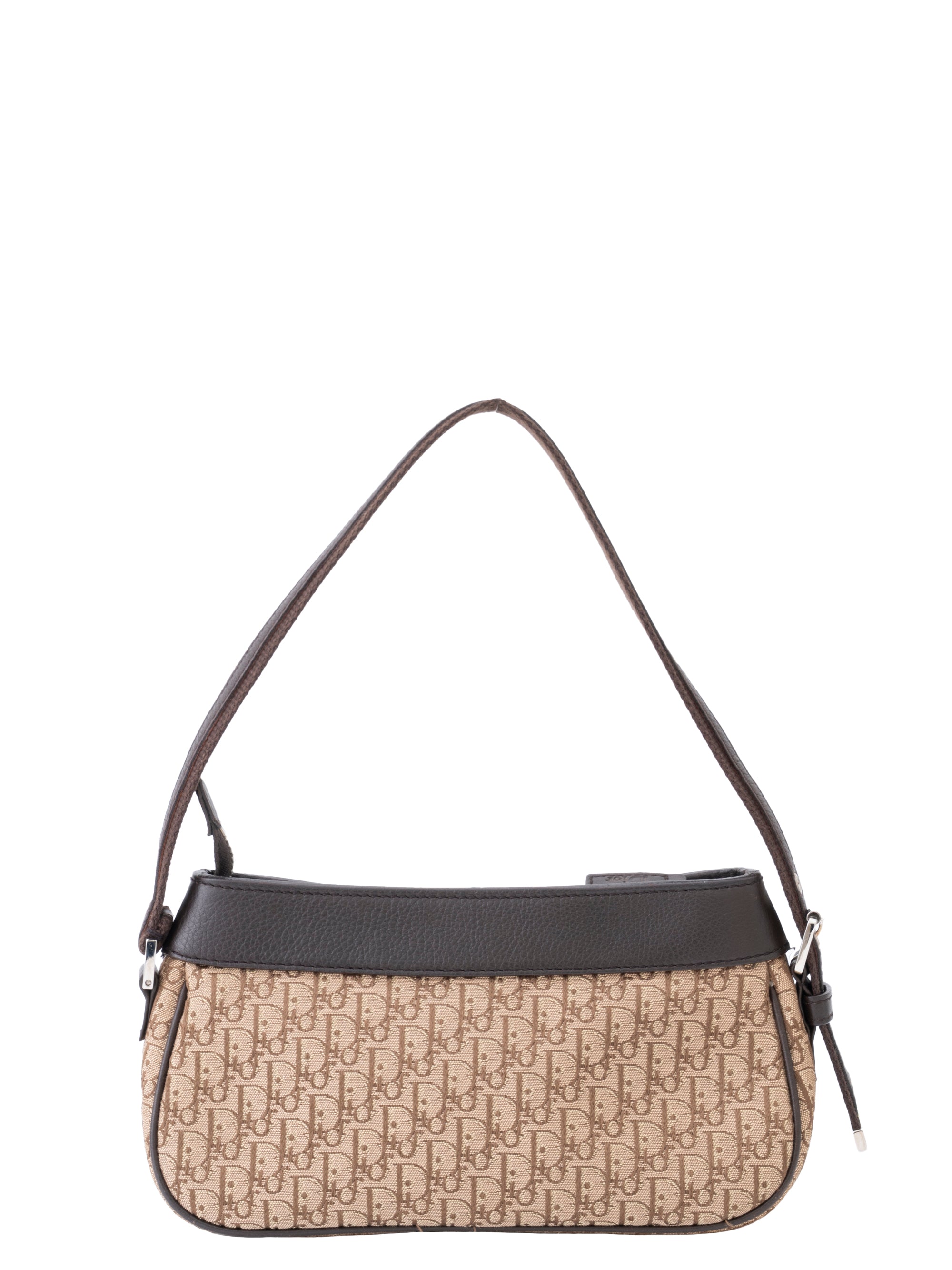 Dior Street Chic Trotter Shoulder Bag Canvas Brown Silver Hardware