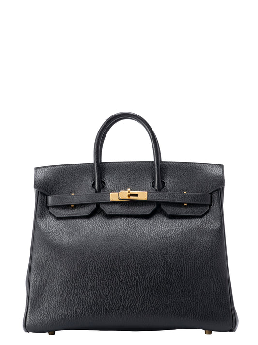 エルメス オータクロア32 ハンドバッグ 〇Z刻:1996年 アルデンヌ ブラック ゴールド金具