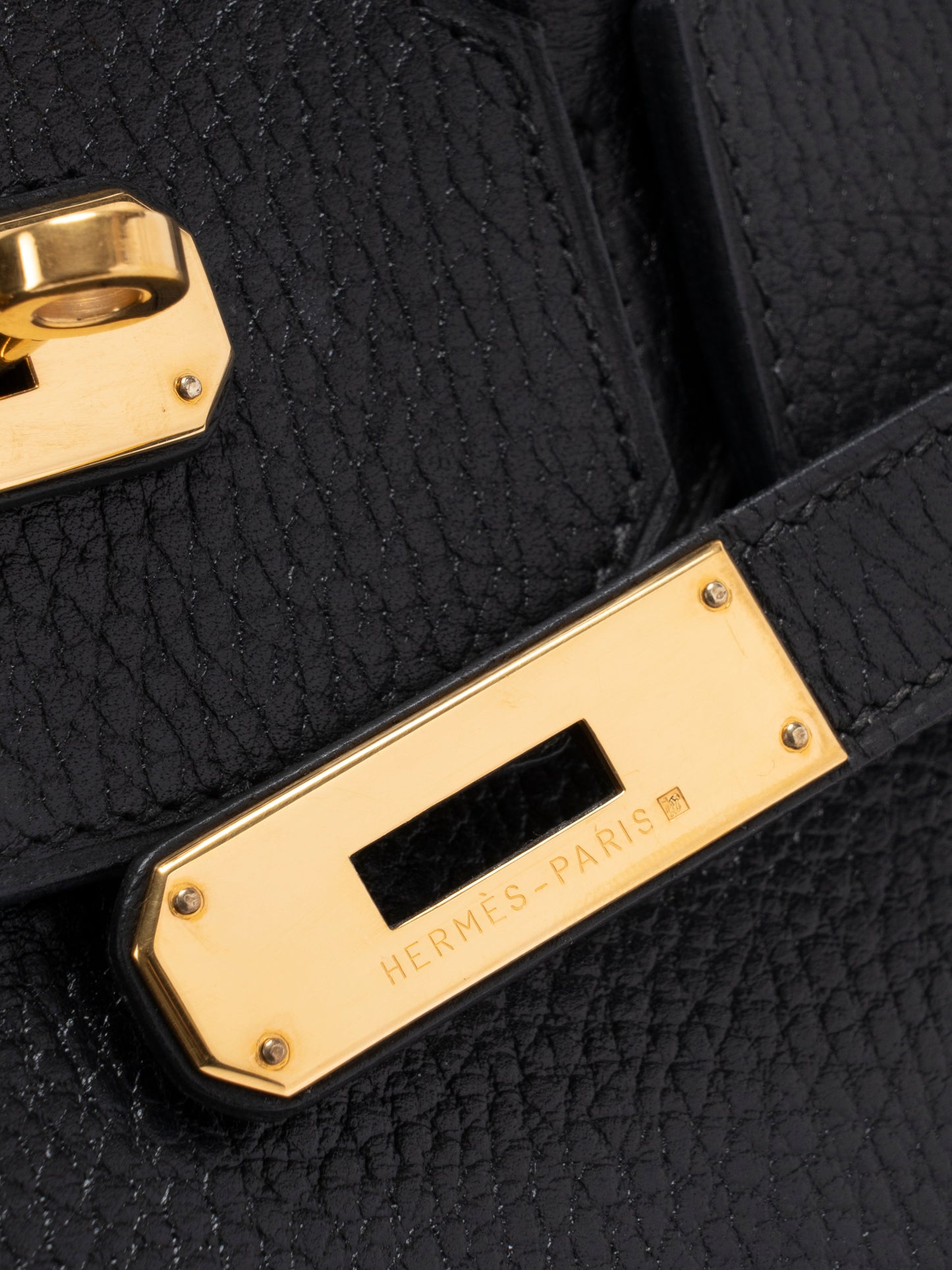 エルメス オータクロア32 ハンドバッグ 〇Z刻:1996年 アルデンヌ ブラック ゴールド金具