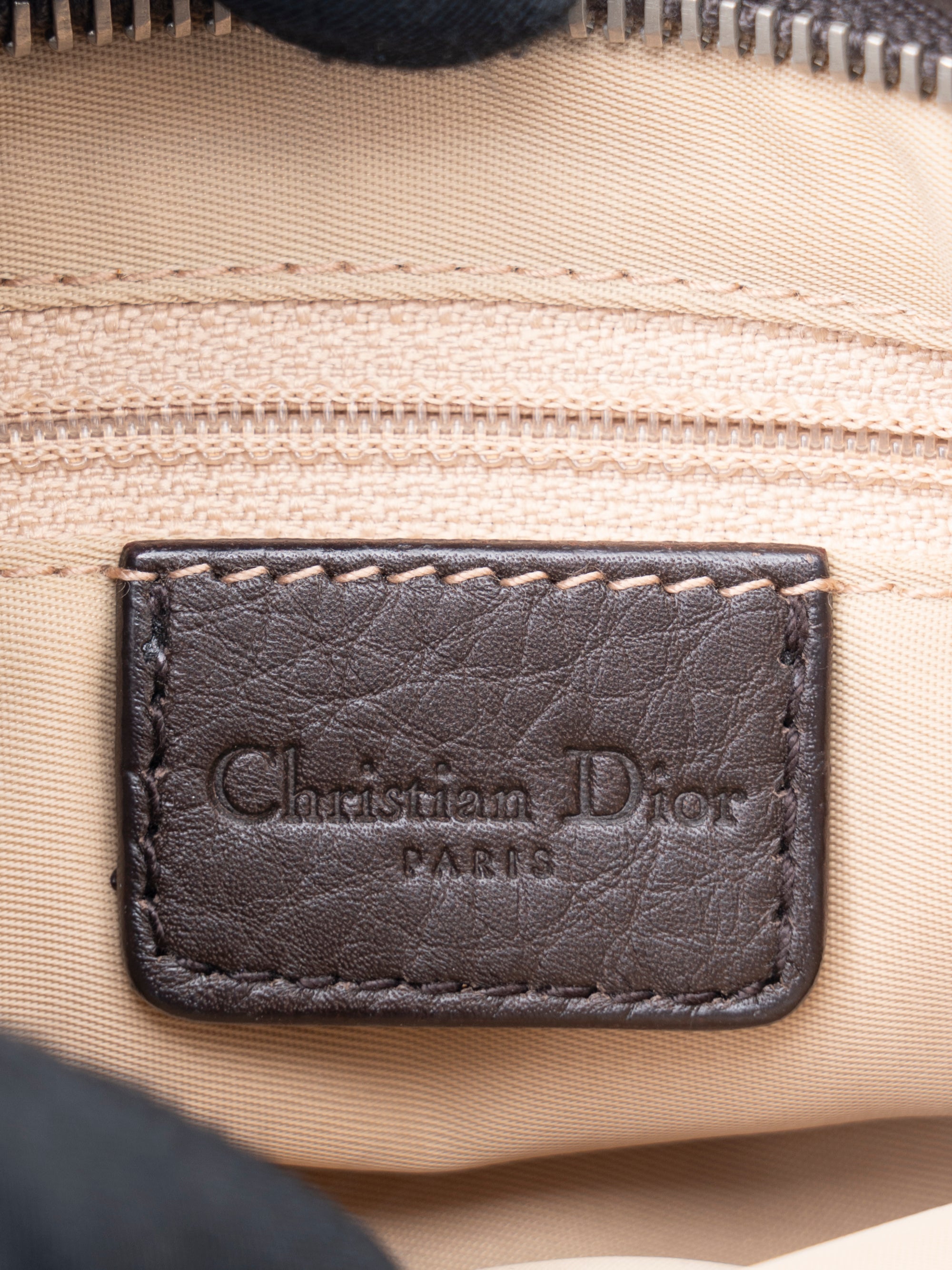 Dior Street Chic Trotter Shoulder Bag Canvas Brown Silver Hardware