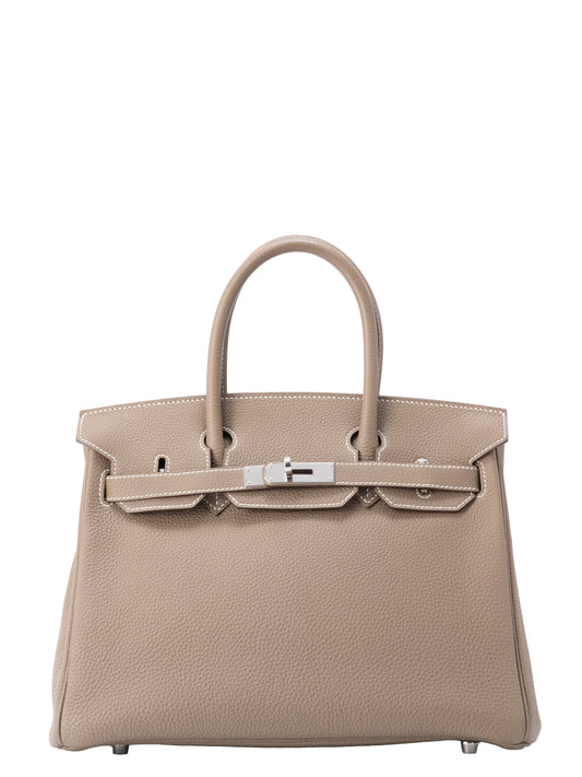 エルメス バーキン30 ハンドバッグ A刻:2017年 トゴ エトゥープ シルバー金具