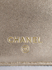 CHANEL CC Logo Long Wallet Denim Navy Gold Hardware