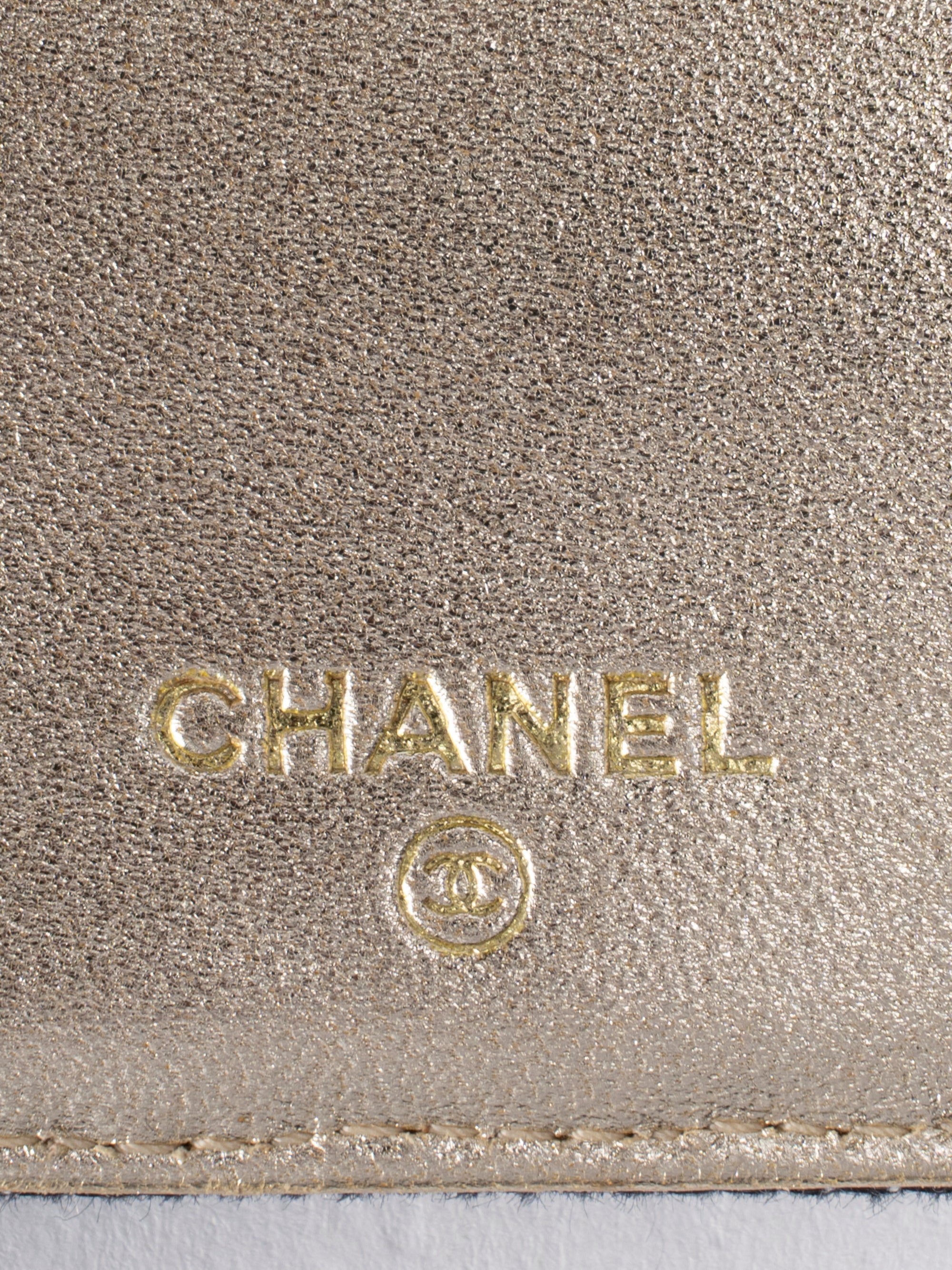 CHANEL CC Logo Long Wallet Denim Navy Gold Hardware