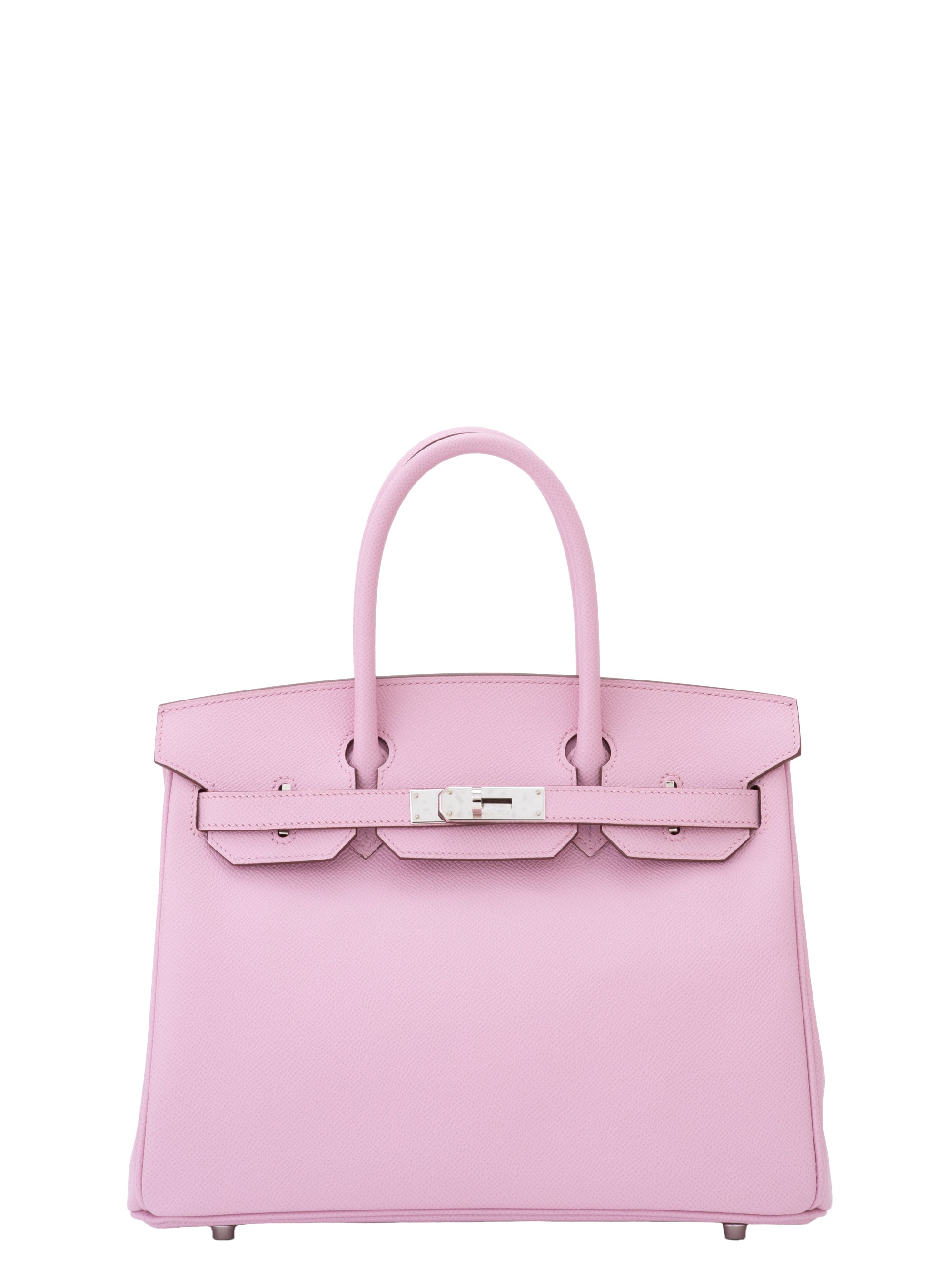Hermès Birkin 30 Handbag U Stamp: 2022 Epsom Calfskin Mauve Silvestre X9 Silver Hardware