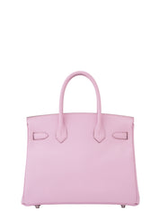 Hermès Birkin 30 Handbag U Stamp: 2022 Epsom Calfskin Mauve Silvestre X9 Silver Hardware