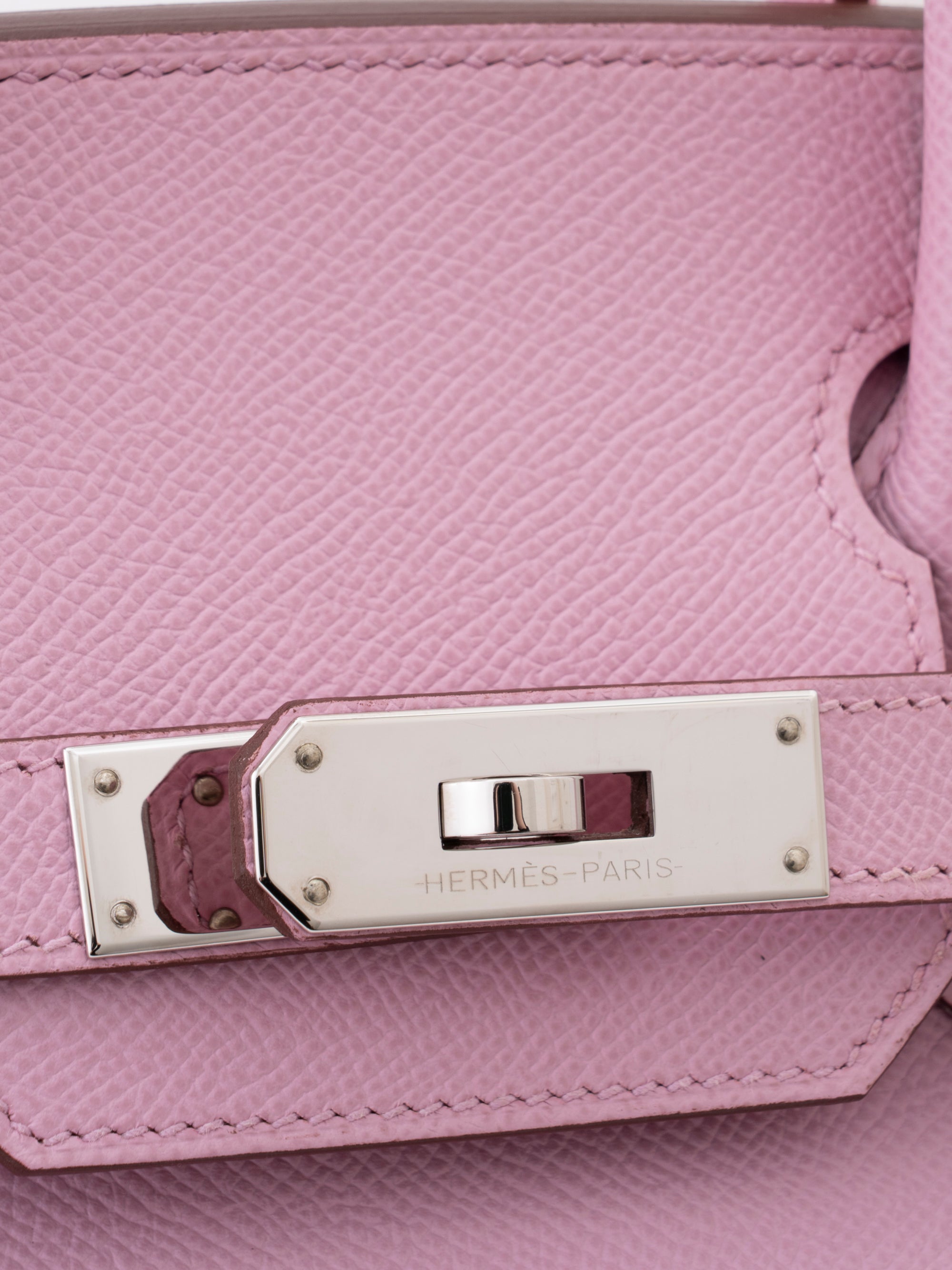 Hermès Birkin 30 Handbag U Stamp: 2022 Epsom Calfskin Mauve Silvestre X9 Silver Hardware