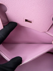 Hermès Birkin 30 Handbag U Stamp: 2022 Epsom Calfskin Mauve Silvestre X9 Silver Hardware