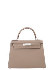Hermès Kelly 28 Sellier Handbag, B Stamp (2023), Epsom Leather, Etoupe, Silver Hardware