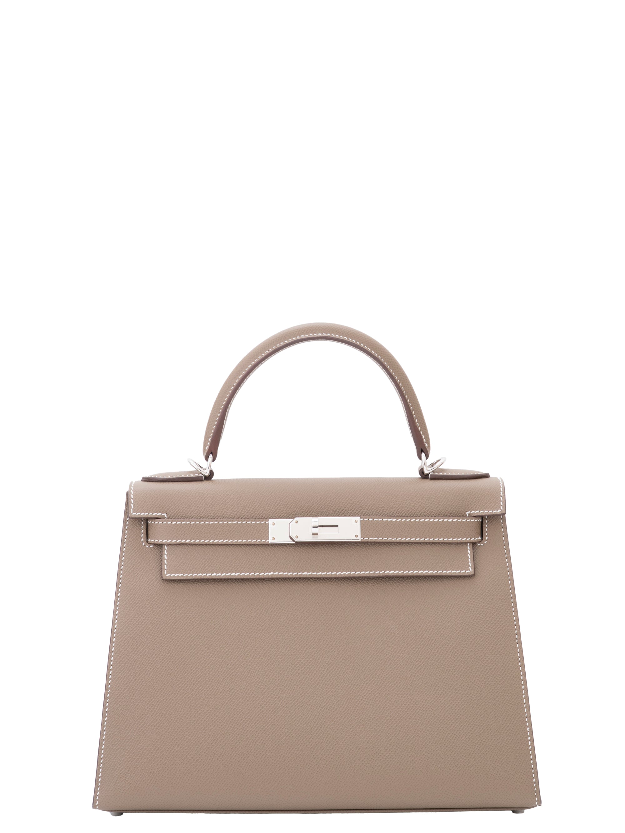 Hermès Kelly 28 Sellier Handbag, B Stamp (2023), Epsom Leather, Etoupe, Silver Hardware