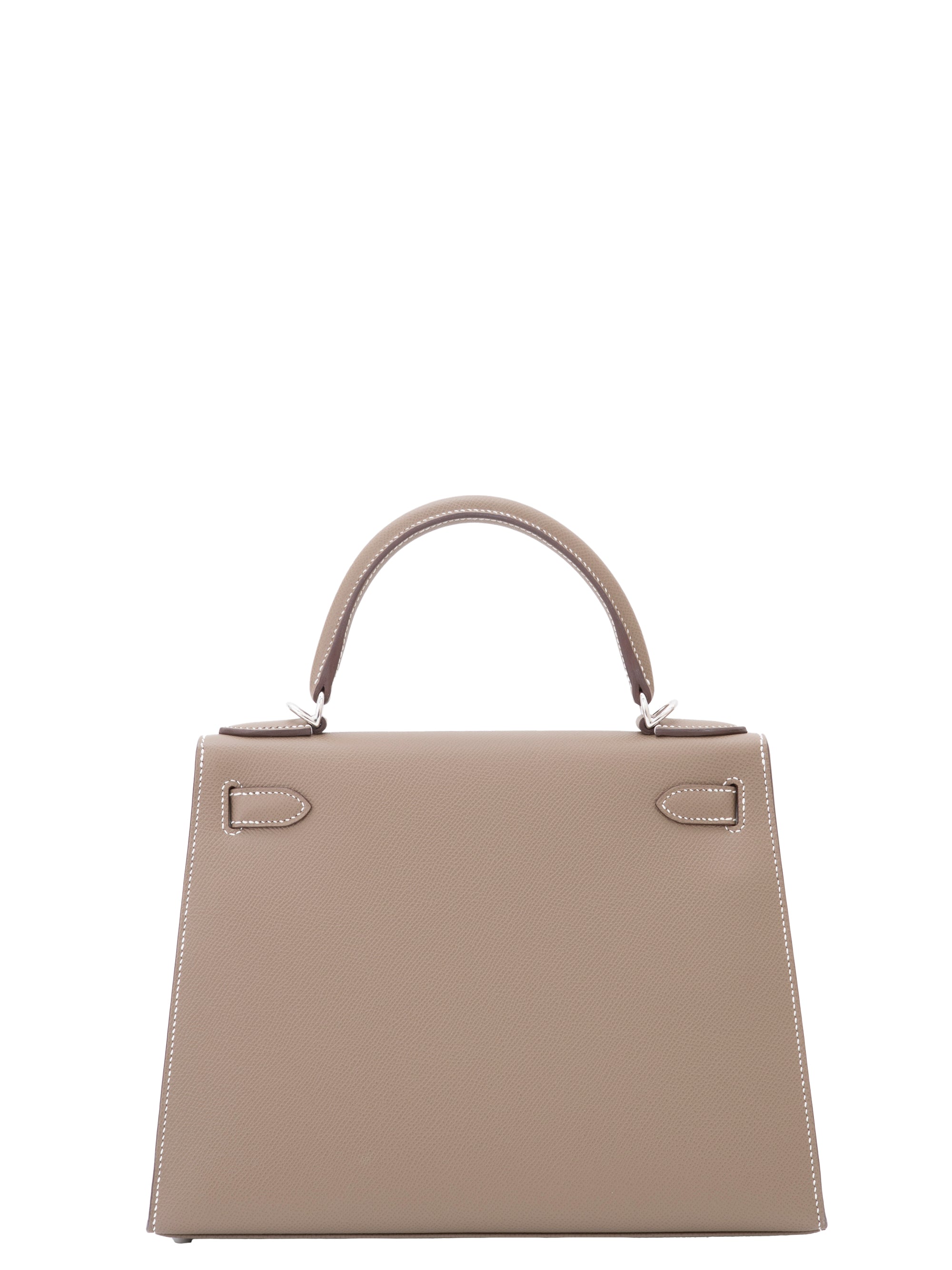 Hermès Kelly 28 Sellier Handbag, B Stamp (2023), Epsom Leather, Etoupe, Silver Hardware