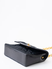 Chanel Matelassé Chain Shoulder Bag with Pouch, Lambskin x Satin, Black, Gold-Tone Hardware