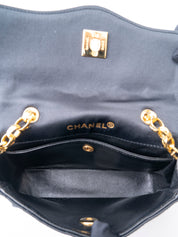 Chanel Matelassé Chain Shoulder Bag with Pouch, Lambskin x Satin, Black, Gold-Tone Hardware