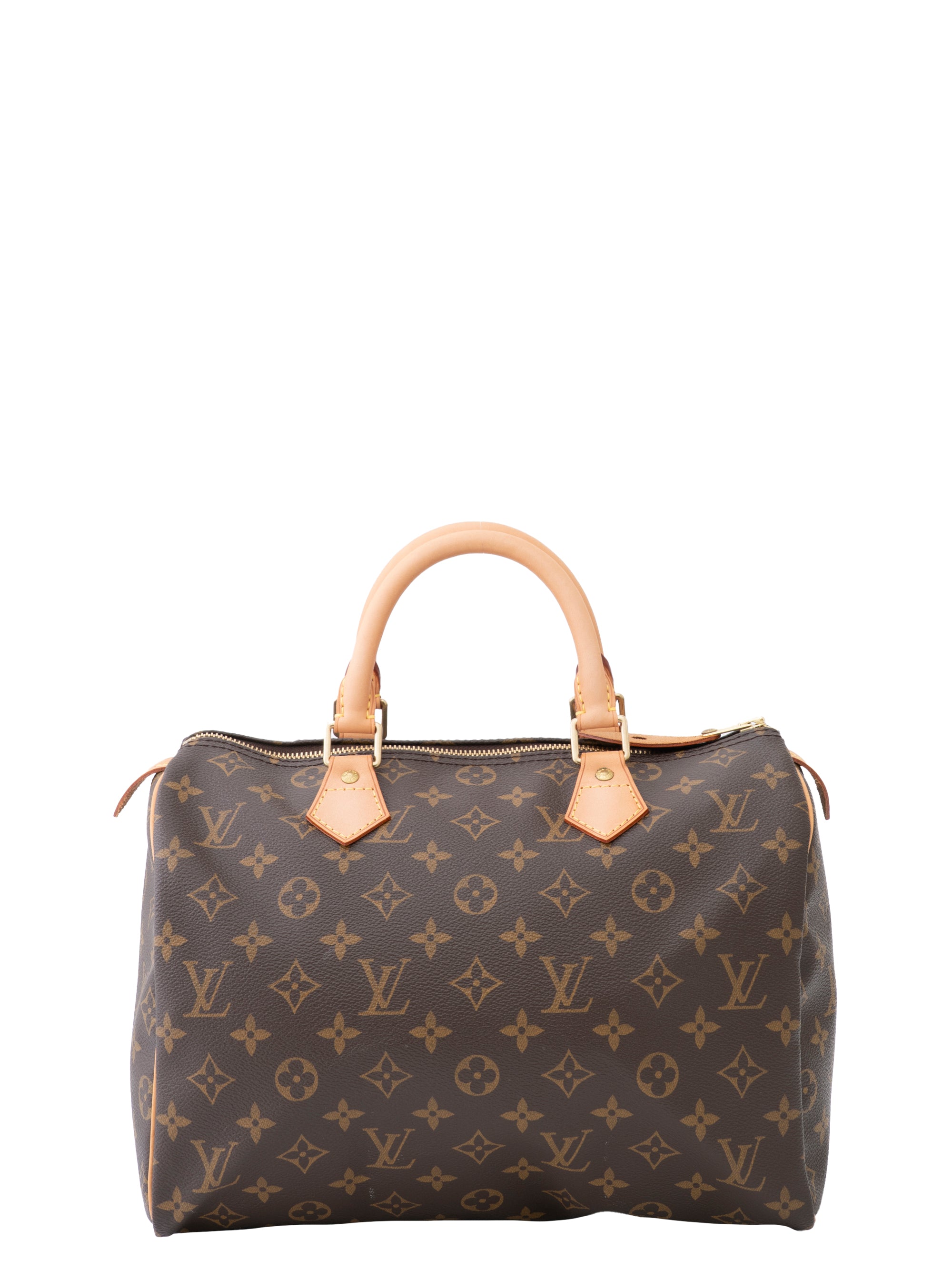 Louis Vuitton M41528 Speedy 25 Handbag Monogram Canvas Brown Gold Hardware
