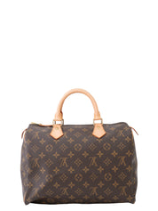 Louis Vuitton M41528 Speedy 25 Handbag Monogram Canvas Brown Gold Hardware