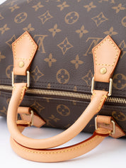 Louis Vuitton M41528 Speedy 25 Handbag Monogram Canvas Brown Gold Hardware