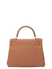 Hermès Kelly 28 Handbag, Interior Stitched, X Stamp: 2016, Togo Gold 37, Gold Hardware