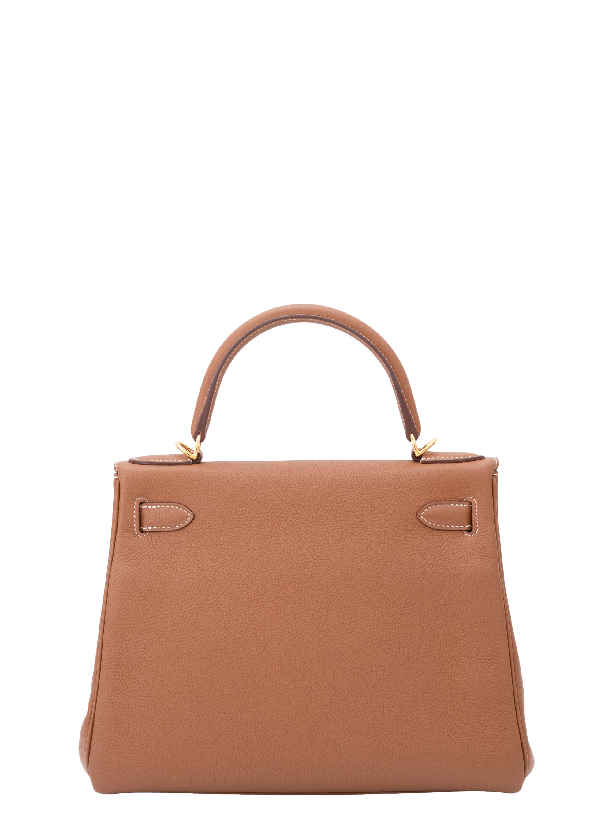 Hermès Kelly 28 Handbag, Interior Stitched, X Stamp: 2016, Togo Gold 37, Gold Hardware