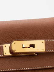 Hermès Kelly 28 Handbag, Interior Stitched, X Stamp: 2016, Togo Gold 37, Gold Hardware