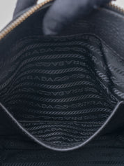 Prada 2-Way Tote Bag Leather Black Gold Hardware