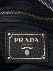 Prada 2-Way Tote Bag Leather Black Gold Hardware