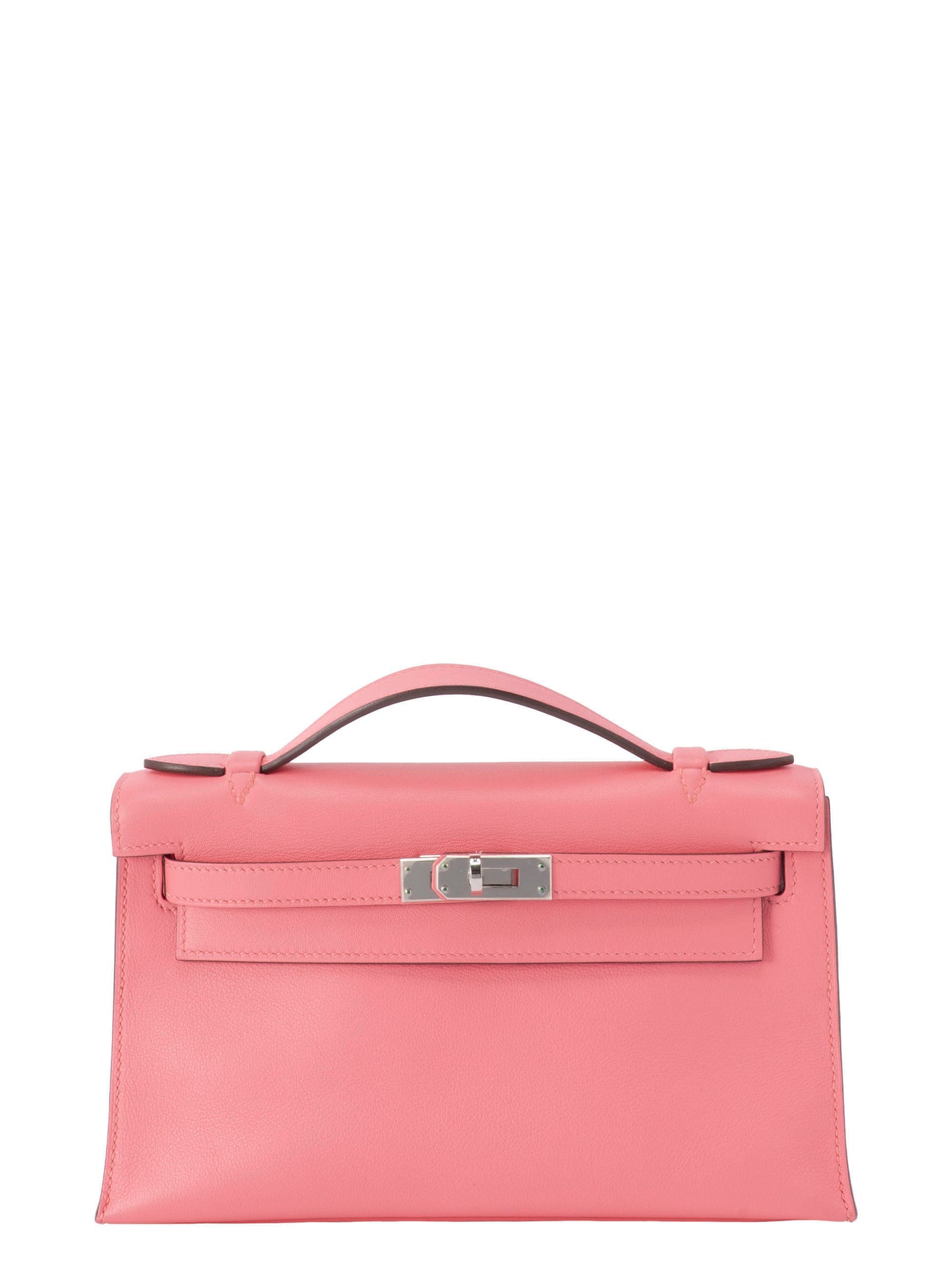 エルメス ポシェットケリー ハンドバッグ A刻:2017年 スイフト ローズアザレ8W シルバー金具