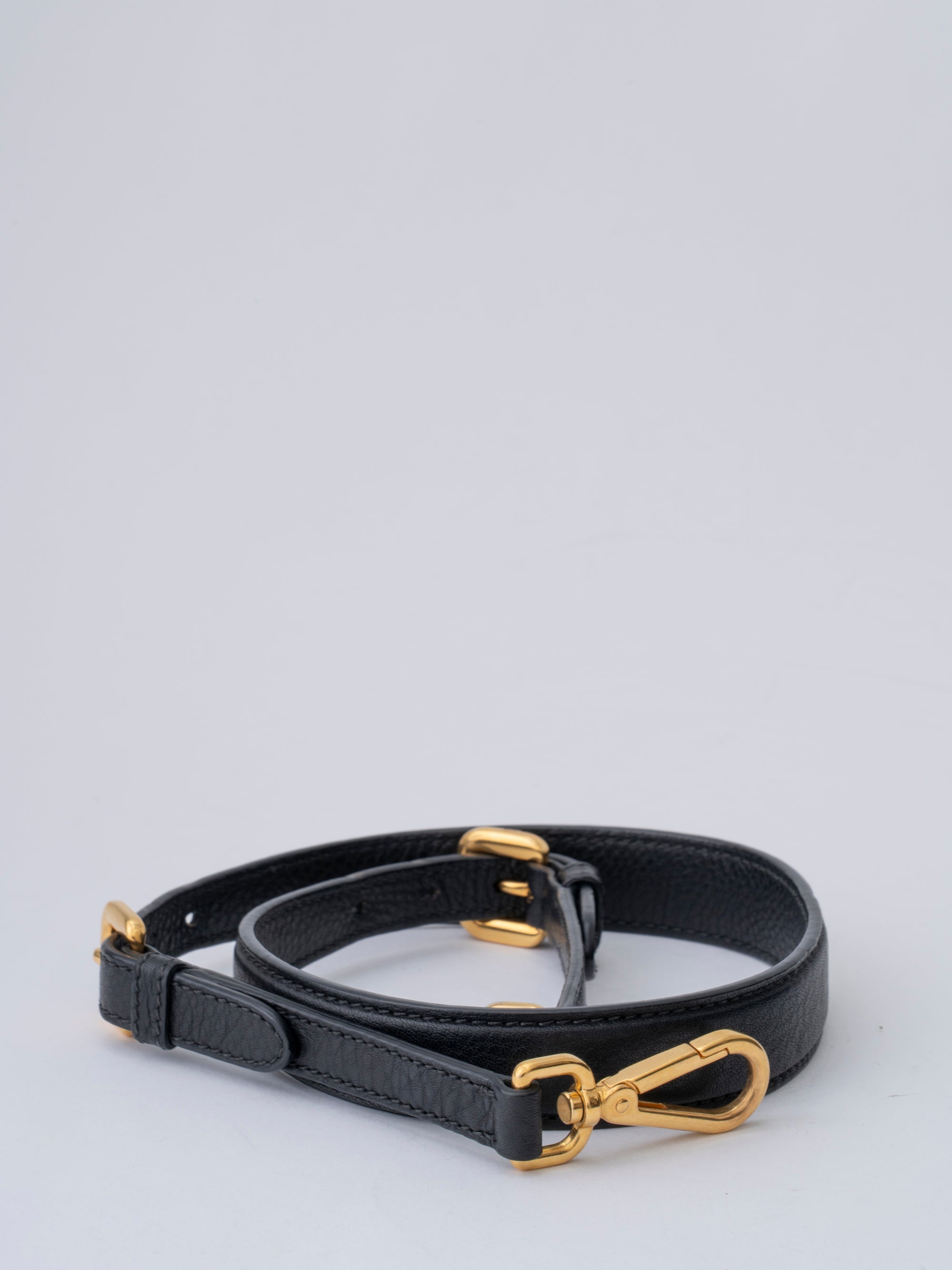 Prada 2-Way Tote Bag Leather Black Gold Hardware