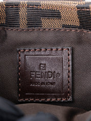 フェンディ ズッカ ミニクロワッサン ポーチ キャンバス ブラウン シルバー金具