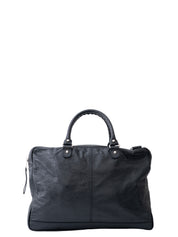Balenciaga 2WAY Mini Folde ハンドバッグ Briefcase Leather Black Silver Hardware