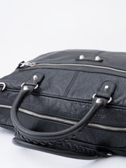 Balenciaga 2WAY Mini Folde ハンドバッグ Briefcase Leather Black Silver Hardware