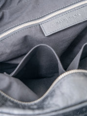 Balenciaga 2WAY Mini Folde ハンドバッグ Briefcase Leather Black Silver Hardware